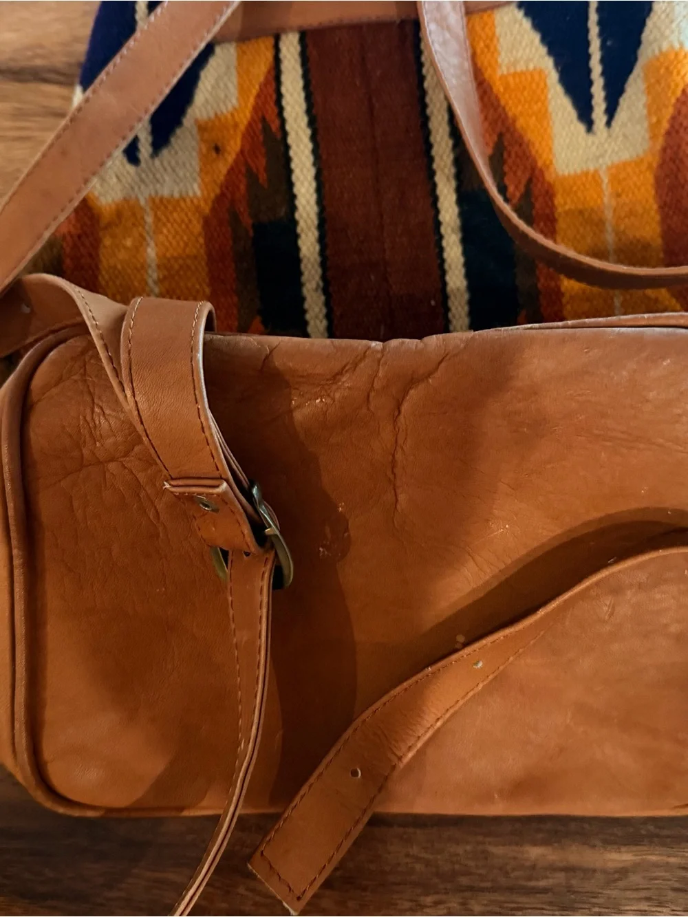 Malqui Artesanias Leather-Trim Hippie/Boho Backpack Homemade in Ecuador